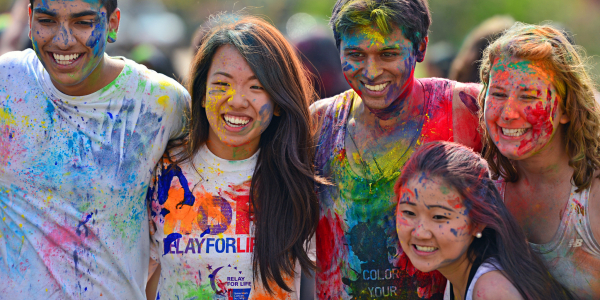 students with paint on their faces
